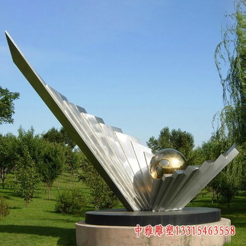 不銹鋼抽象跳扇子舞人物雕塑 現(xiàn)代藝術(shù)的工藝展現(xiàn)